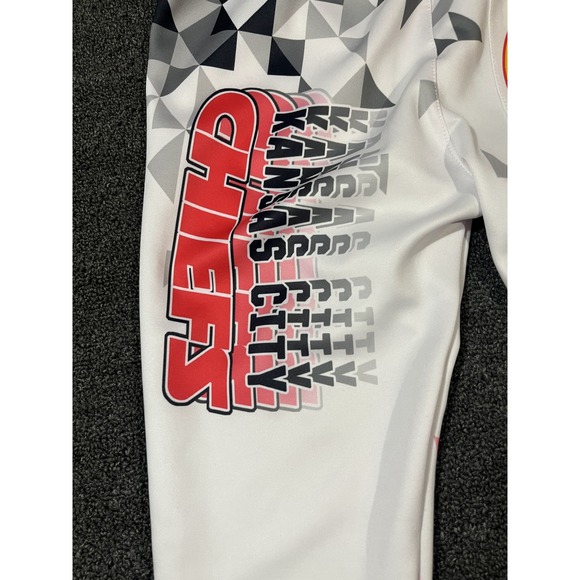 Kansas City Chiefs All Over Print Athletic Jogger Pants White Red Men's Size S - Picture 16 of 16